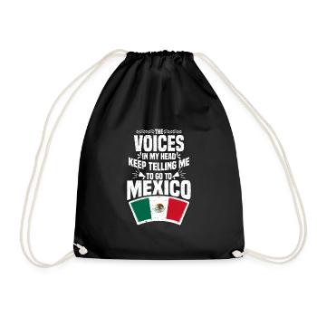Mexiko - Turnbeutel - Schwarz - Vorne
