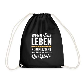 Querflöte - Turnbeutel - Schwarz - Vorne
