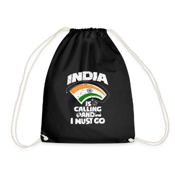 India - Drawstring Bag - black - Front