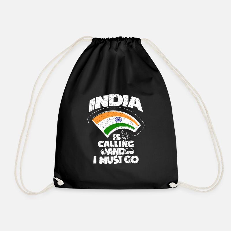 India - Drawstring Bag - black