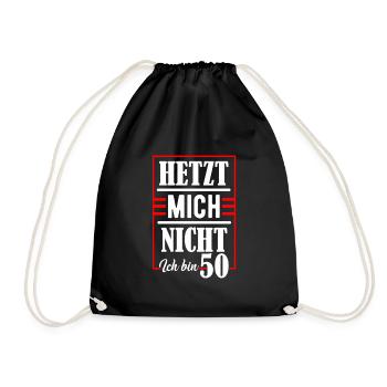 50. Geburtstag - Turnbeutel - Schwarz - Vorne