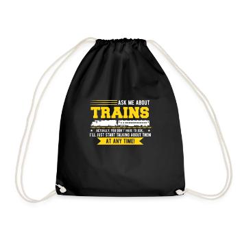 Train trains train modèle - Sac de sport léger - noir - Devant