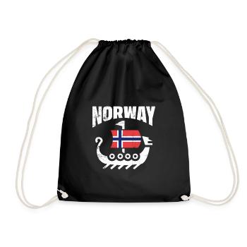 Norwegen - Turnbeutel - Schwarz - Vorne
