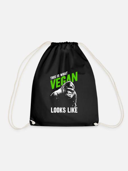Vegan - Turnbeutel - Schwarz