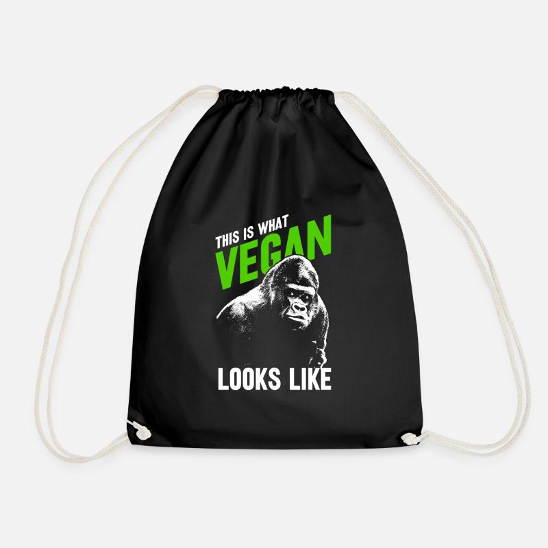 Vegan - Turnbeutel - Schwarz