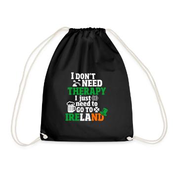Ireland flags Sant Patricks Day Funny Uralub Irl - Drawstring Bag - black - Front
