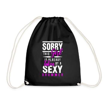 Drums drummer drummer gift - Drawstring Bag - black - Front