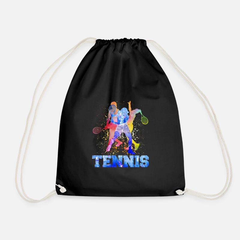 tennis - Drawstring Bag - black
