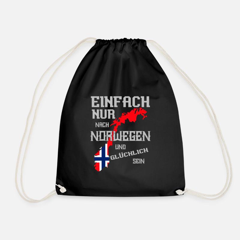 Norwegen - Turnbeutel - Schwarz