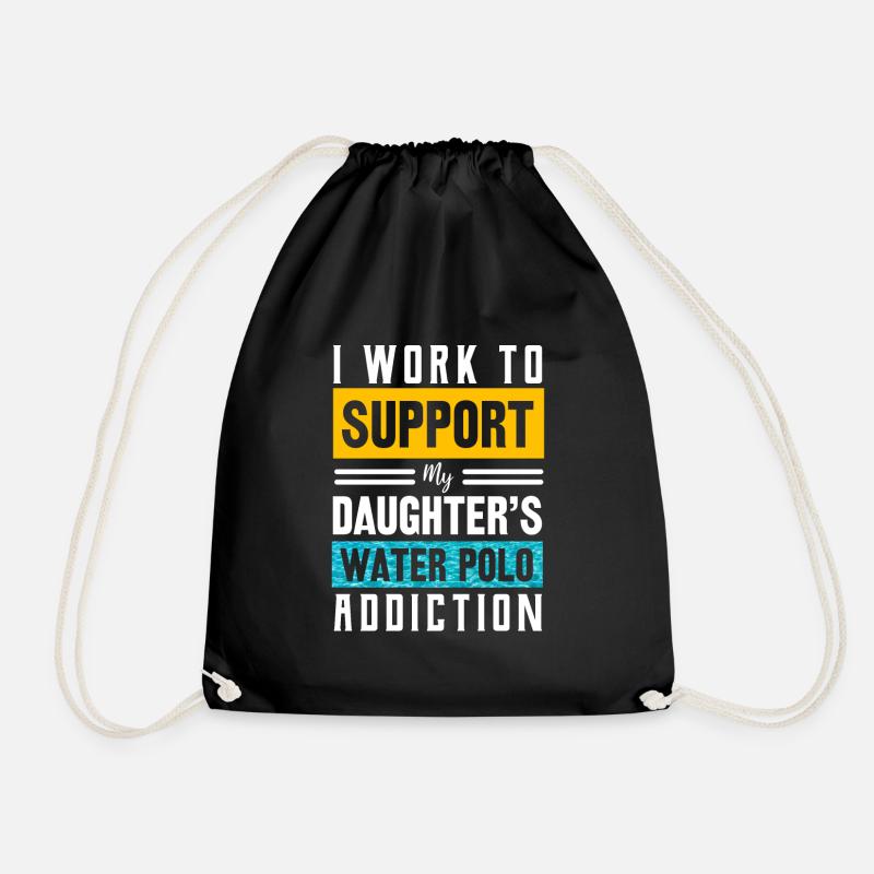 water polo - Drawstring Bag - black