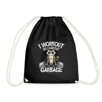 I Workout So I Can Eat Garbage - Fitness Raton laveur - Sac de sport léger - noir - Devant