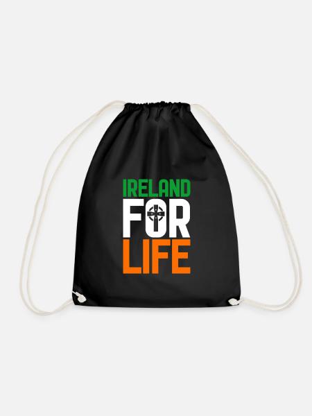 Ireland - Drawstring Bag - black