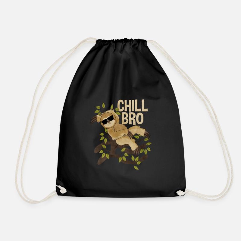 sloth - Drawstring Bag - black