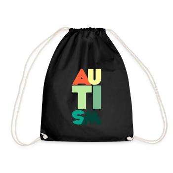 autism - Drawstring Bag - black - Front