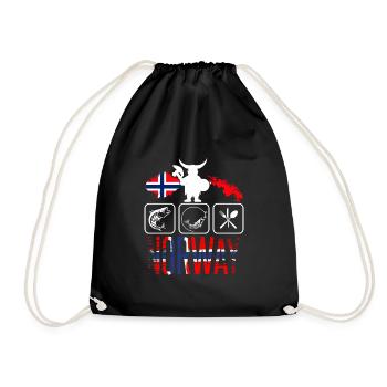 Norwegen - Turnbeutel - Schwarz - Vorne