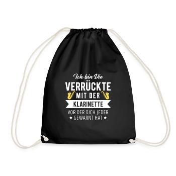 Klarinette - Turnbeutel - Schwarz - Vorne