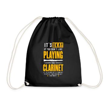 clarinet - Drawstring Bag - black - Front