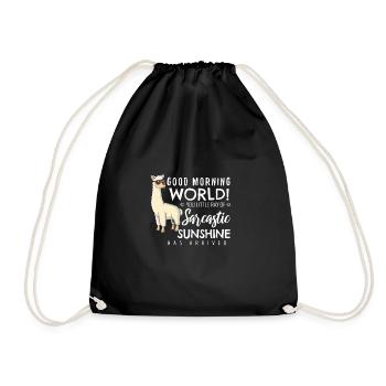 Lama Alpaca Alpaka lustig Geschenk Alpaka Spruch - Turnbeutel - Schwarz - Vorne