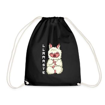 Lama Alpaca Alpaka lustig Geschenk Alpaka Spruch - Turnbeutel - Schwarz - Vorne
