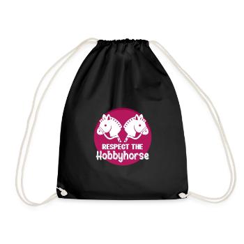 Hobby Horse Steckenpferd Pferd Hobbyhorsing - Drawstring Bag - black - Front