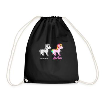 Reiki Einhorn Meditation Japanisch Lotusblume - Turnbeutel - Schwarz - Vorne