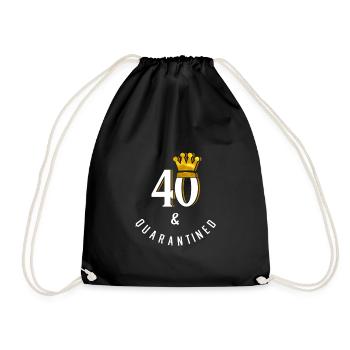 40th birthday - Drawstring Bag - black - Front