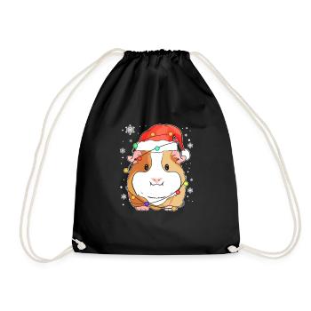 Guinea Pig Christmas Pet Lover - Drawstring Bag - black - Front
