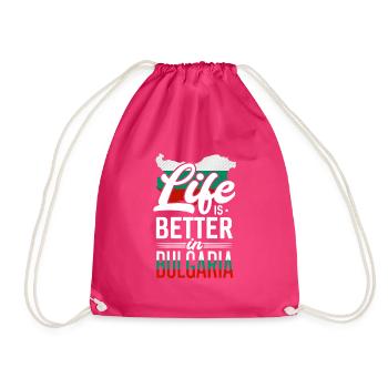 Bulgaria - Drawstring Bag - fuchsia - Front