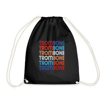 trombone - Drawstring Bag - black - Front