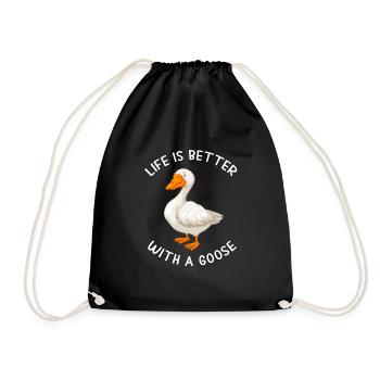 Gans Gänse Gans Shirt Lustige Gans Geschenkidee - Turnbeutel - Schwarz - Vorne