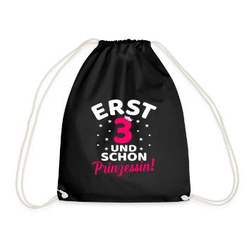 3. Geburtstag - Turnbeutel - Schwarz - Vorne