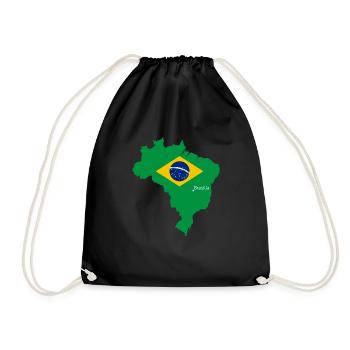 Brazil - Drawstring Bag - black - Front