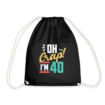 40th birthday - Drawstring Bag - black - Front