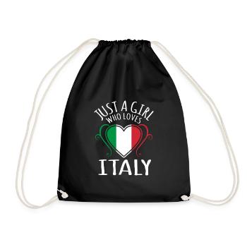 Italy - Drawstring Bag - black - Front