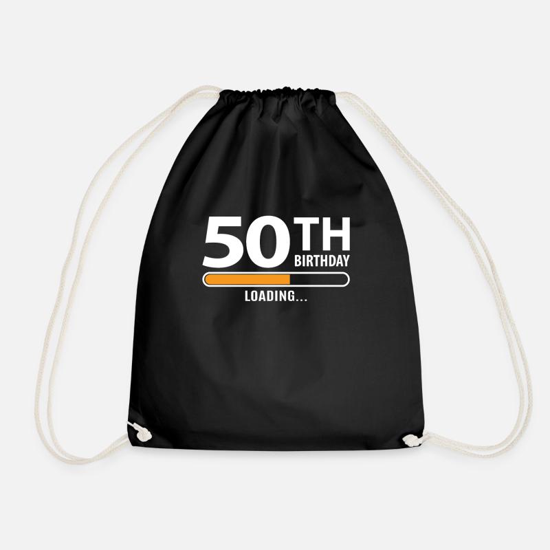 50th birthday - Drawstring Bag - black