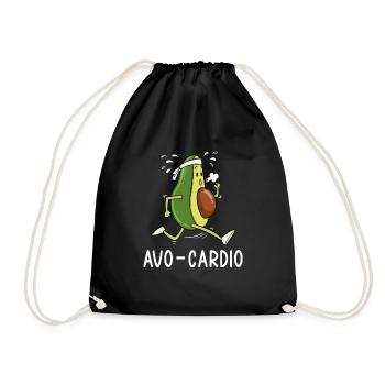 Avocado Laufen Lustig Geschenk - Turnbeutel - Schwarz - Vorne