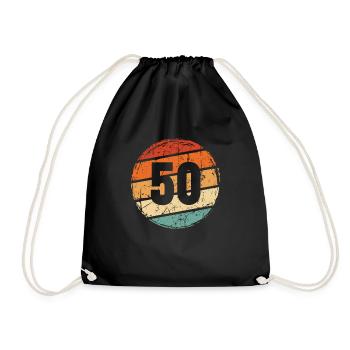 50th birthday - Drawstring Bag - black - Front