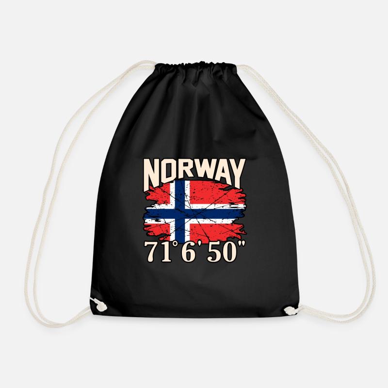 Norwegen - Turnbeutel - Schwarz