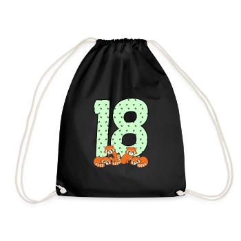 18th birthday - Drawstring Bag - black - Front