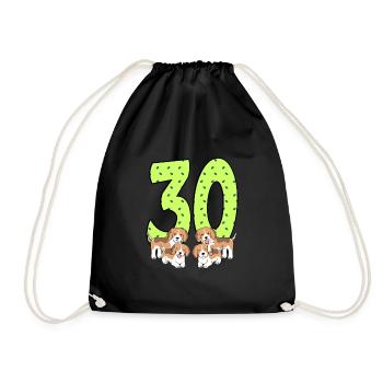 30th birthday - Drawstring Bag - black - Front