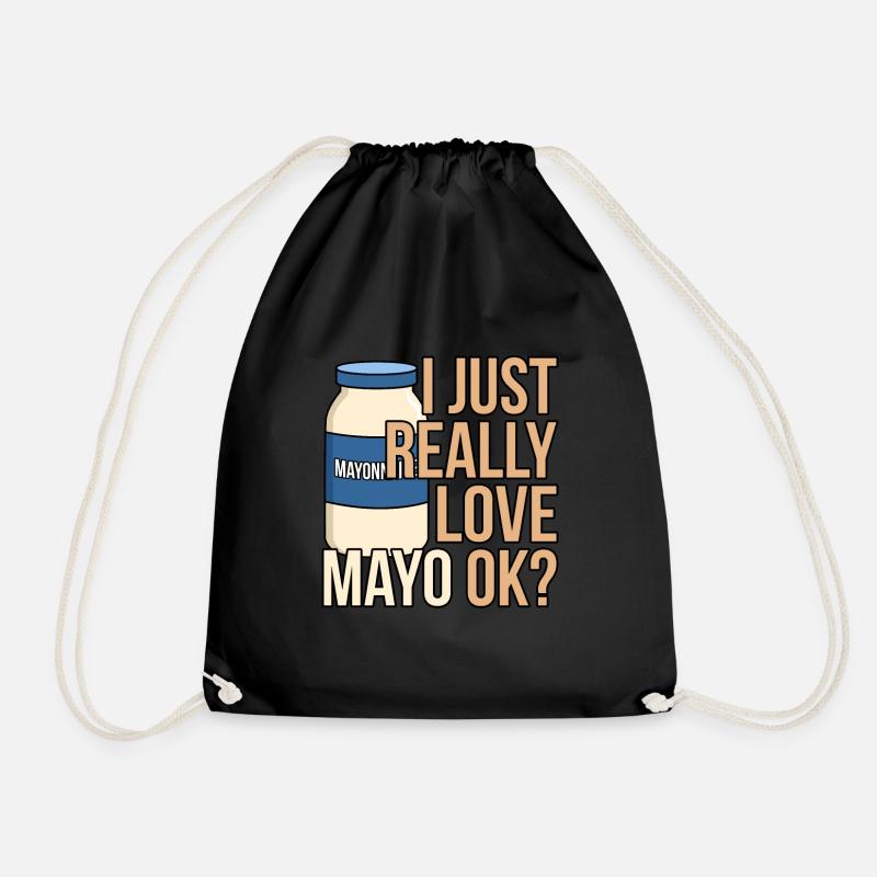 Mayonnaise Flasche Geschenkidee - Turnbeutel - Schwarz