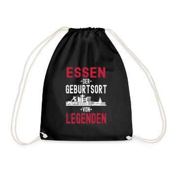 Essen Nordrhein Westfalen Stadt Skyline - Turnbeutel - Schwarz - Vorne