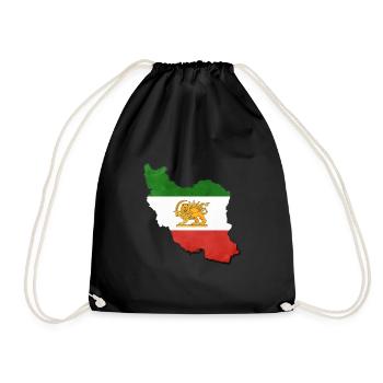 Lustige Iran Flagge Reise - Turnbeutel - Schwarz - Vorne