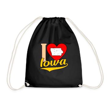 Startseite Iowa Geschenk - Turnbeutel - Schwarz - Vorne