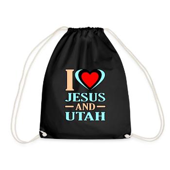 Liebe Jesus Und Utah Geschenk - Turnbeutel - Schwarz - Vorne