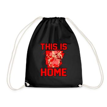 Home Arkansas Gift - Drawstring Bag - black - Front