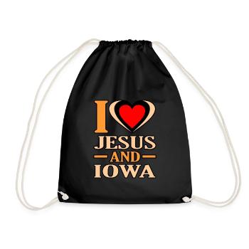 Aimer Jésus et le cadeau de l’Iowa - Sac de sport léger - noir - Devant