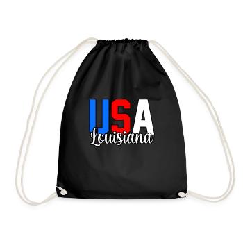 Usa louisiana geschenk - Turnbeutel - Schwarz - Vorne