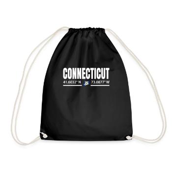 Connecticut travel gift - Drawstring Bag - black - Front