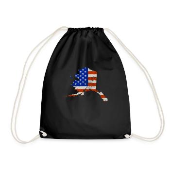 Cadeau du drapeau américain de l’État de l’Alaska - Sac de sport léger - noir - Devant